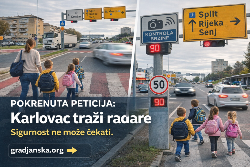 Peticija za uvođenje radarske kontrole u Karlovcu – prometna sigurnost i kontrola brzine